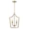 Hello Honey® Constance Brushed Gold Tapered Metal 4-Light Candelabra Chandelier Style Ceiling Light